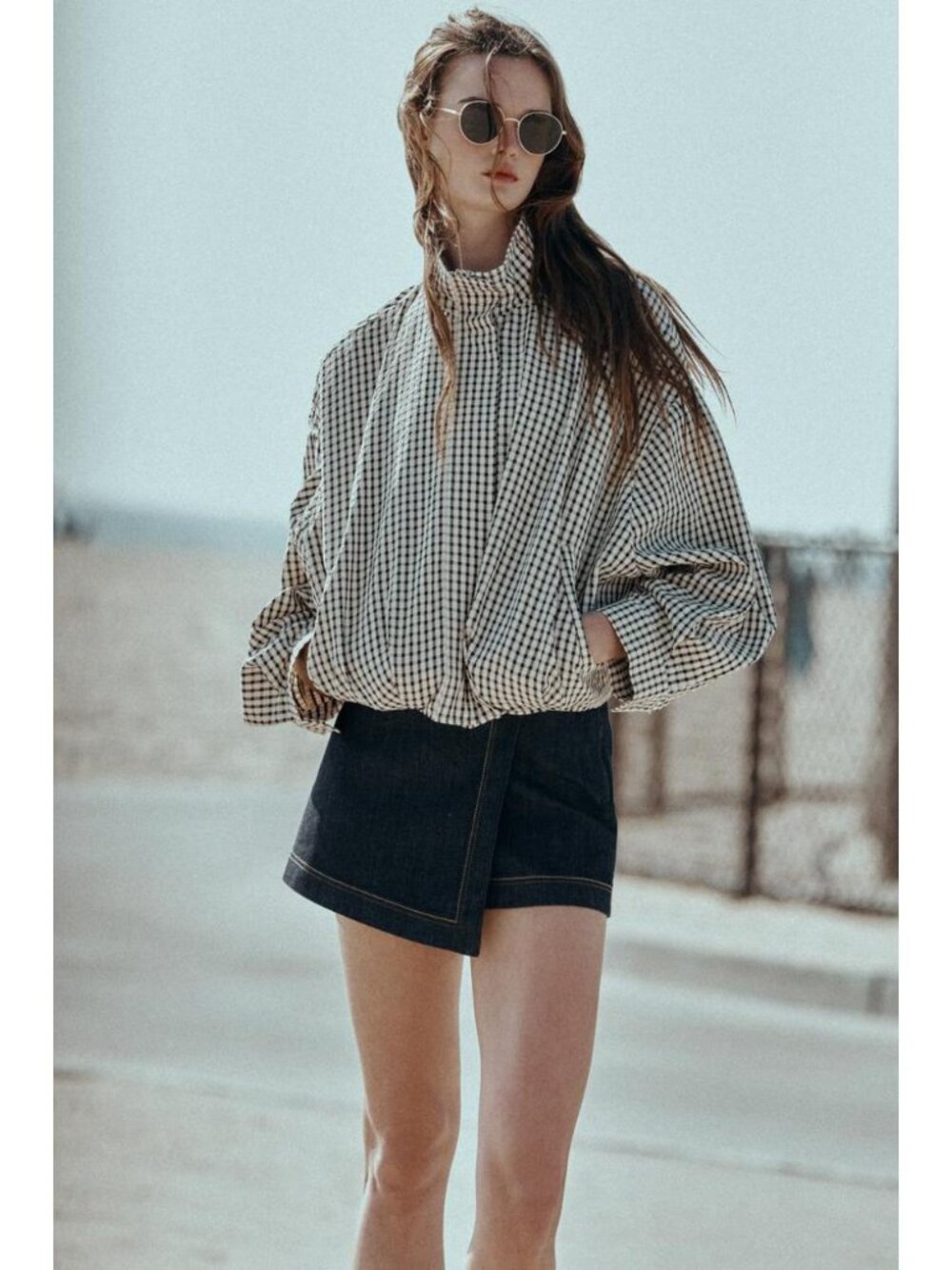 ZARA PLAID BOMBER JACKET